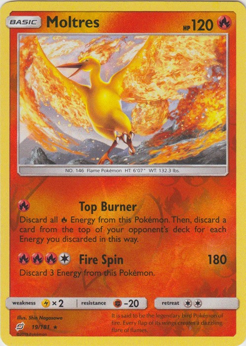 Moltres - 19/181 (Reverse Foil) Pokemon » SM Team Up Holo Rare