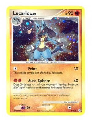 Pokemon Diamond & Pearl Holo Rare Card - Lucario 6/130