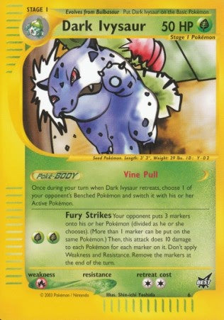 Pokemon Rare Promo Single Card - Dark Ivysaur 6/9 Winner