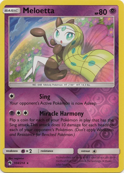 Meloetta - 104/214 (Reverse Foil) Pokemon » SM Lost Thunder Rare