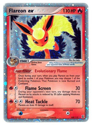 Pokemon EX Delta Species Ultra Rare Card - Flareon ex 108/113