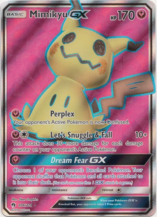 Mimikyu GX - 206/214 - Sun & Moon: Lost Thunder Full Art Ultra Rare