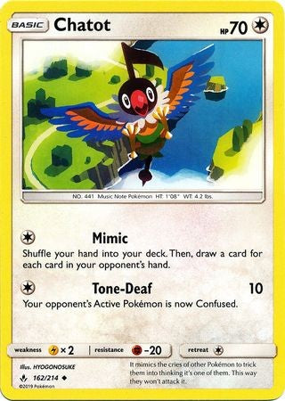Chatot - 162/214 - Sun & Moon: Unbroken Bonds Uncommon