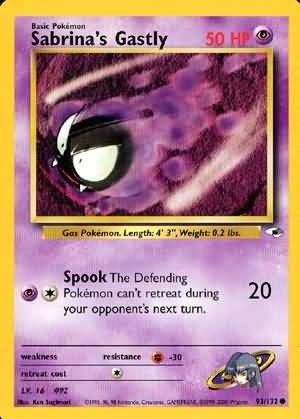 Pokemon Gym Heroes Common Card - Sabrina's Gastly 93/132
