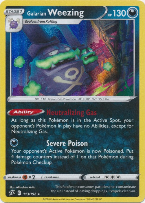 Galarian Weezing - 113/192 Pokemon » SWSH Rebel Clash Holo Rare