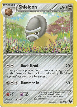 Shieldon 69/114 Uncommon - Pokemon XY Steam Siege Card