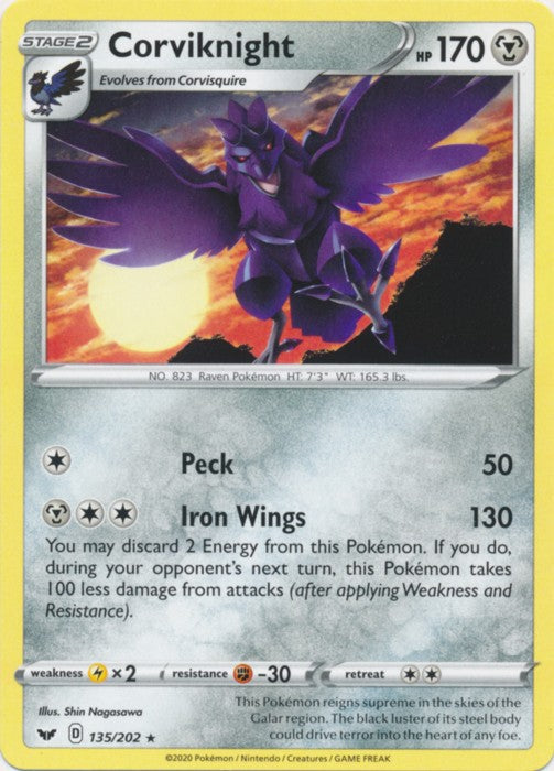 Corviknight - 135/202 Pokemon » Sword and Shield Rare