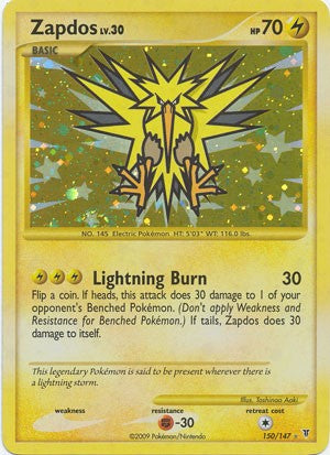 Pokemon Supreme Victors Ultra Rare Card - Zapdos 150/147