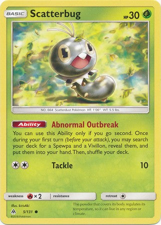 Scatterbug 5/131 Common - Pokemon Sun & Moon Forbidden Light Card