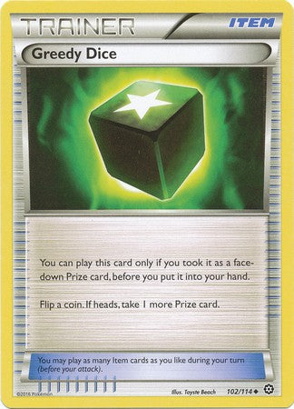 Greedy Dice 102/114 Uncommon - Pokemon XY Steam Siege Card