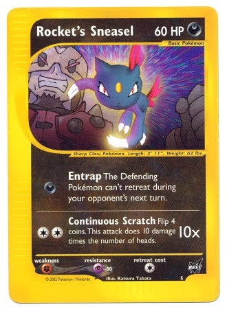 Pokemon Rare Single Promo Card - Rocket's Sneasel 5/9 Winner