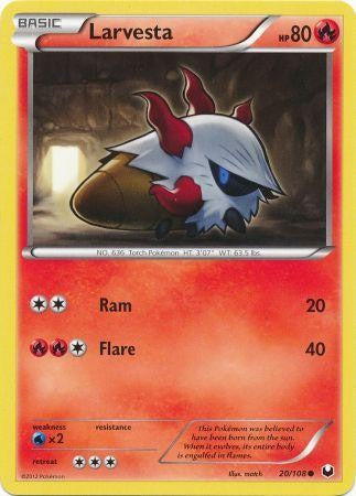Pokemon Dark Explorers Common Card - Larvesta 20/108