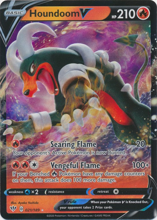 Houndoom V - 021/189 Pokemon » SWSH Darkness Ablaze Ultra Rare