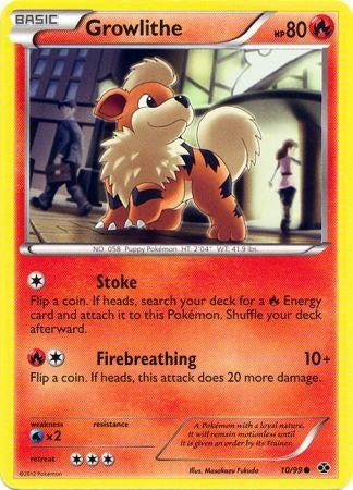 Pokemon Next Destinies Reverse Holo Common Card - Growlithe 10/99