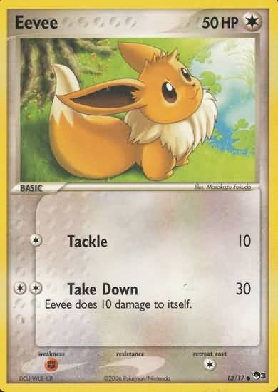 Pokemon POP Series 3 Promo Card Eevee 13/17 Common