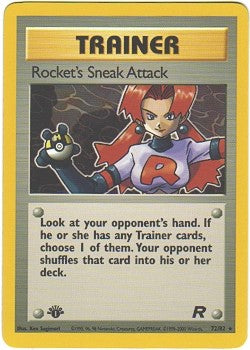 Pokemon Team Rocket Rare Card - Rocket's Sneak Attack 72/82