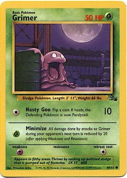 Pokemon Fossil Common Card - Grimer 48/62