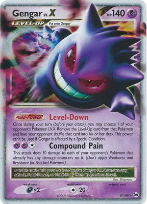 Pokemon Arceus Ultra Rare Card - Gengar LV.X 97/99