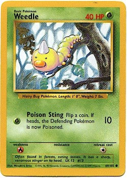 Pokemon Basic Common Card - Weedle 69/102