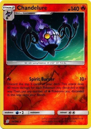 Chandelure - 30/236 - Holo Rare Reverse Holo Sun & Moon: Unified Minds Reverse Holo