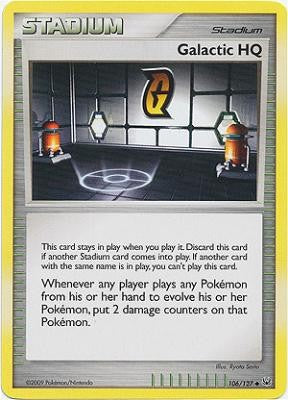Pokemon Platinum Edition Uncommon Card - Galactic HQ 106/127