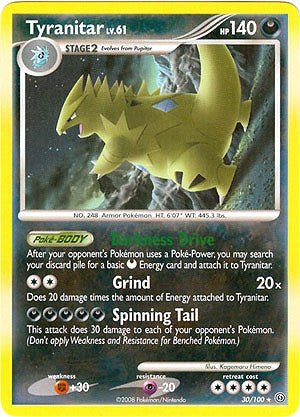 Pokemon Diamond and Pearl Stormfront Card - Tyranitar (R)