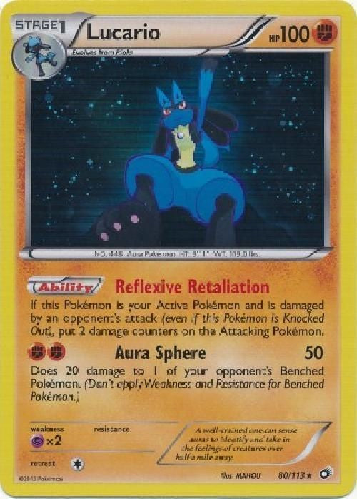 Lucario 80/113 - Pokemon Legendary Treasures Holo Rare Card