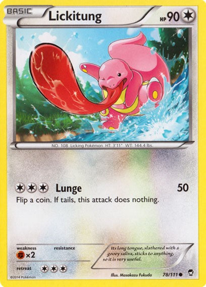 Lickitung 78/111 - Pokemon XY Furious Fists Card