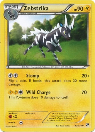 Pokemon Black & White Zebstrika 42/114 Uncommon Card