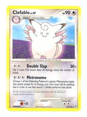 Pokemon Diamond & Pearl Rare Card - Clefable 22/130