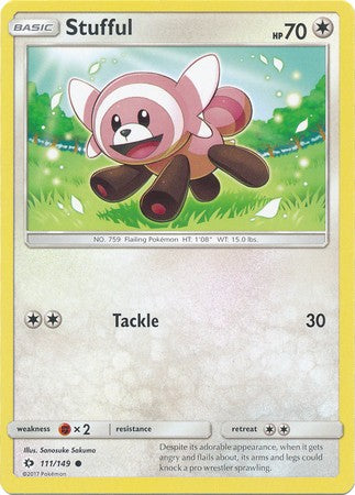 Stufful 111/149 Common - Pokemon Sun & Moon Base Set Single Card