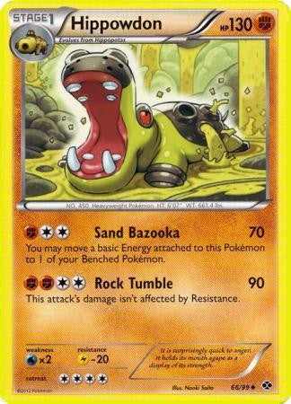 Pokemon Next Destinies Reverse Holo Uncommon Card - Hippowdon 66/99