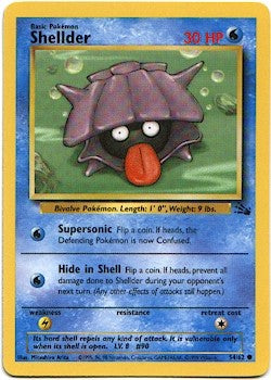 Pokemon Fossil Common Card - Shellder 54/62