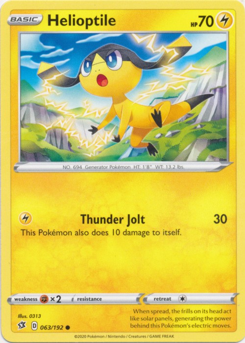 Helioptile - 063/192 Pokemon » SWSH Rebel Clash Common