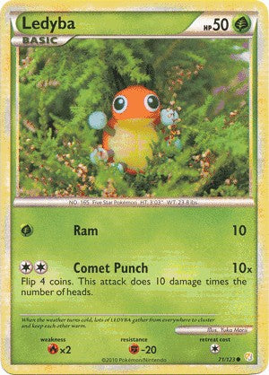 Pokemon HeartGold SoulSilver Single Card Common Ledyba 71/123