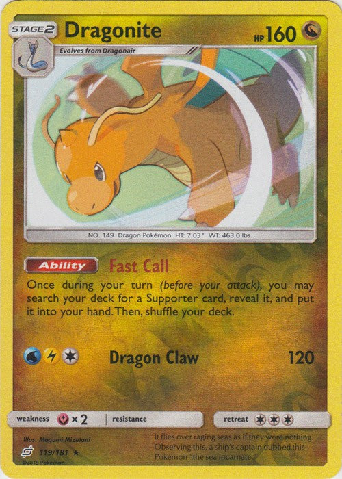Dragonite - 119/181 (Reverse Foil) Pokemon » SM Team Up Holo Rare