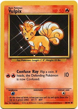 Pokemon Basic Common Card - Vulpix 68/102