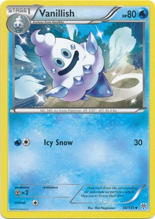 Vanillish 36/135 - Pokemon Plasma Storm Uncommon Card