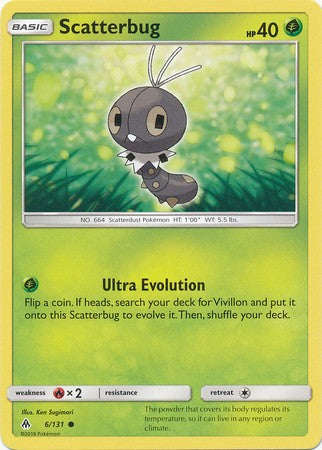Scatterbug 6/131 Common - Pokemon Sun & Moon Forbidden Light Card