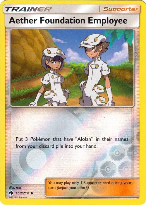 Aether Foundation Employee - 168/214 (Reverse Foil) Pokemon SM Lost ...