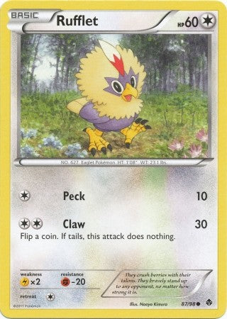 Pokemon Emerging Powers Common Card - Rufflet 87/98