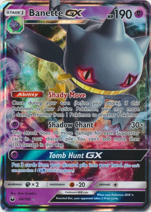 Banette GX 66/168 Ultra Rare - Celestial Storm SM7 Pokemon Card