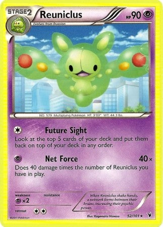 Pokemon Noble Victories Rare Card - Reuniclus 52/101