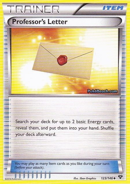 Professor's Letter 123/146 - Pokemon XY Uncommon Trainer Card