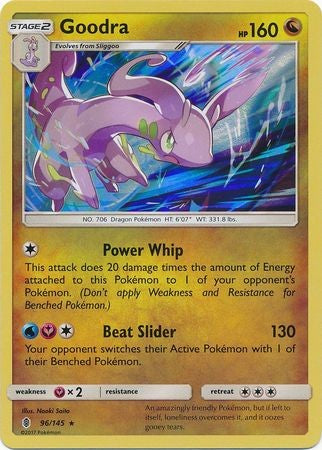 Goodra 96/145 Holo Rare - Pokemon Sun & Moon Guardians Rising Card
