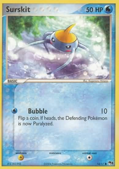 Pokemon POP Series 1 Promo Card Surskit 14/17 Common