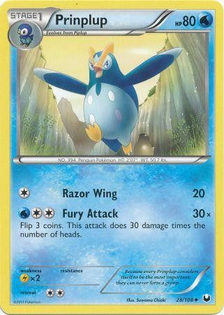Pokemon Dark Explorers Uncommon Card - Prinplup 28/108