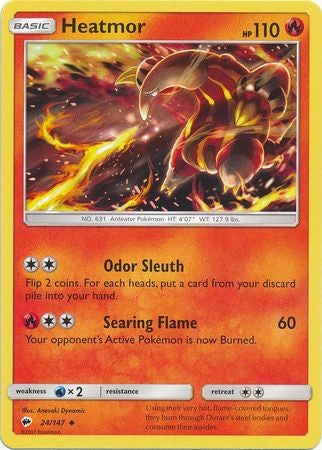 Heatmor 24/147 Uncommon - Pokemon Sun & Moon Burning Shadows Card