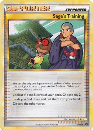 Pokemon Card HeartGold Undaunted Uncommon Sage's Training 77/90