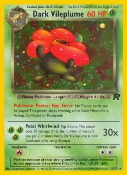 Pokemon Team Rocket Holo Card - Dark Vileplume 13/82